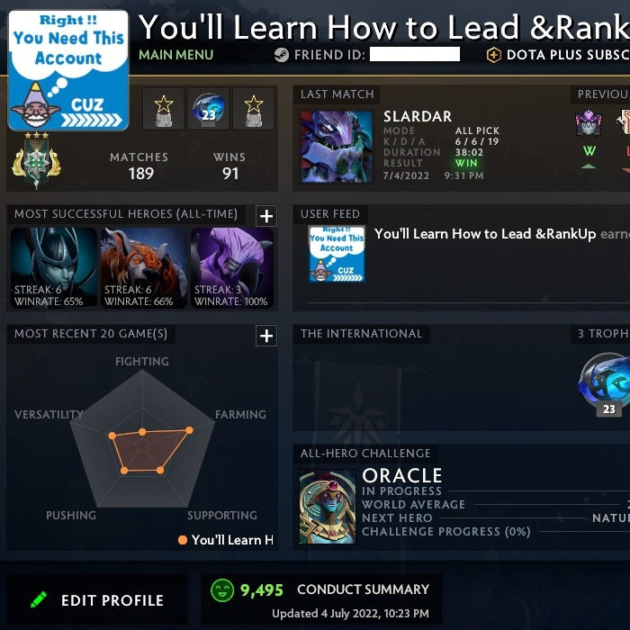 Archon III | MMR: 2620 - Behavior: 9495