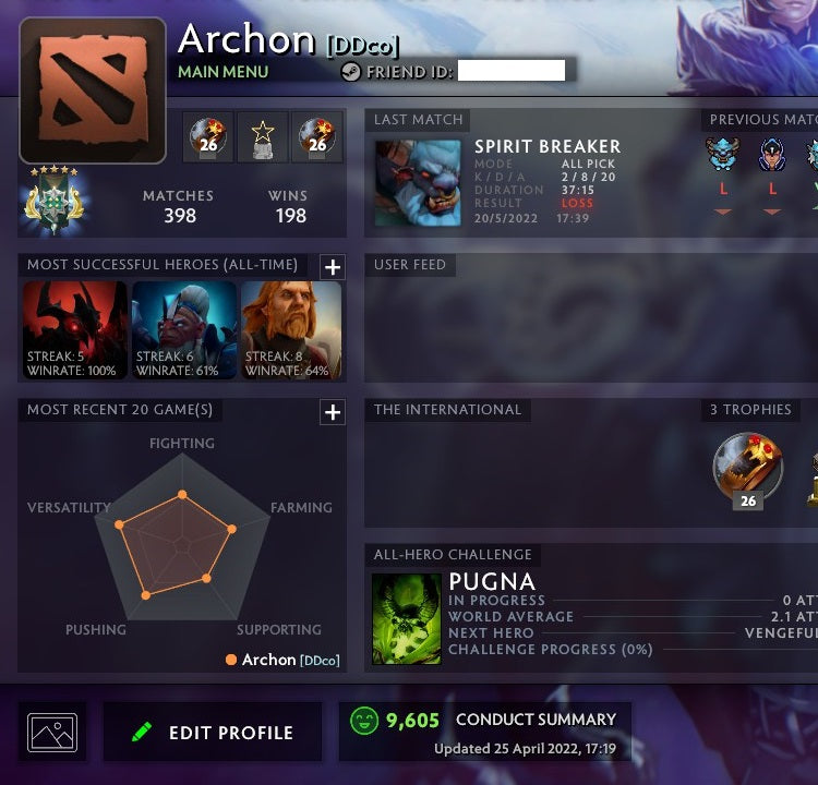 Archon V | MMR: 2820 - Behavior: 9605