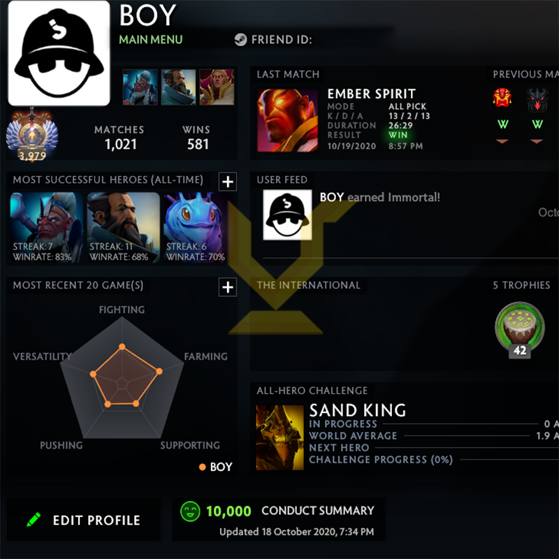 Immortel | MMR : 5900 - Comportement : 10000