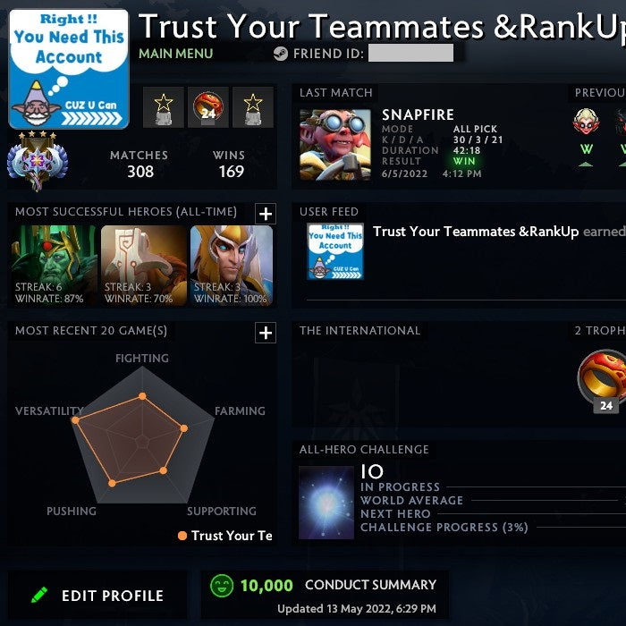 Ancient IV | MMR: 4450 - Behavior: 10000