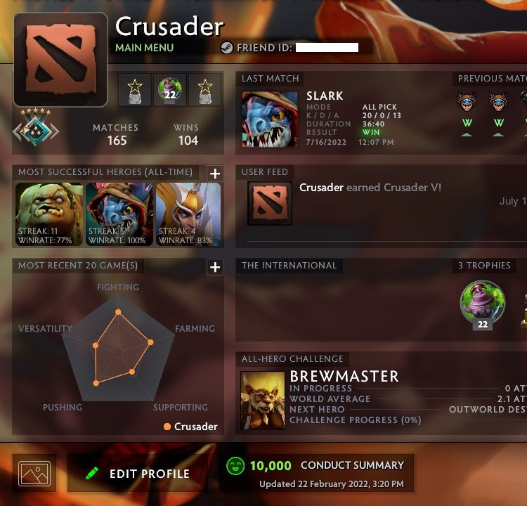 Crusader V | MMR: 2300 - Behavior: 10000