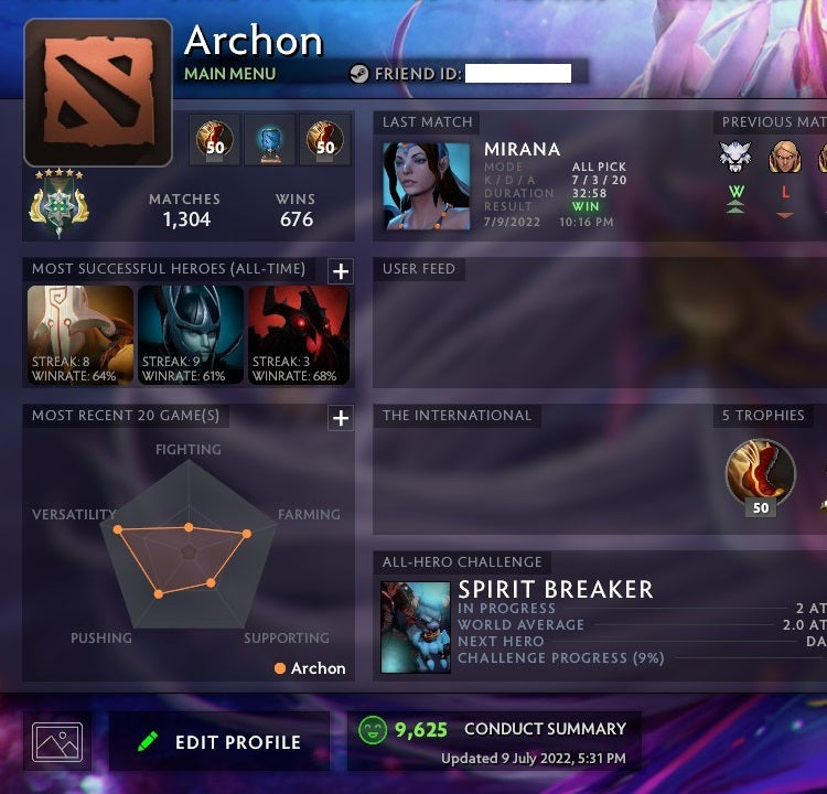 Archonte V | MMR : 2810 - Comportement : 9625