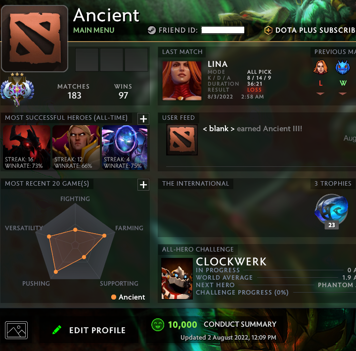 Ancient III | MMR: 4240 - Behavior: 10000
