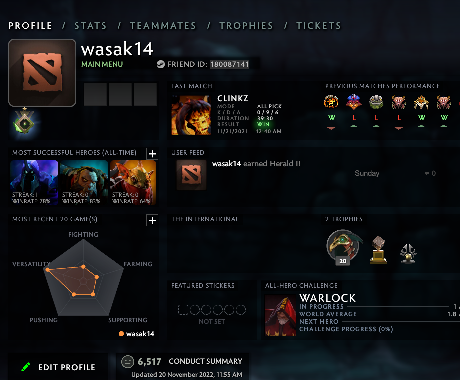 Héraut I | MMR : 70 - Comportement : 6517