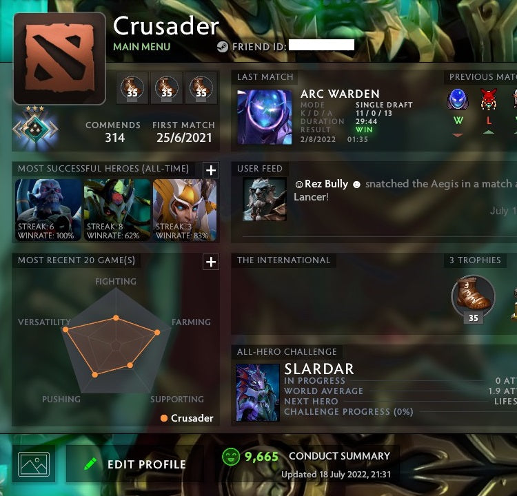 Crusader III | MMR: 1810 - Behavior: 9665