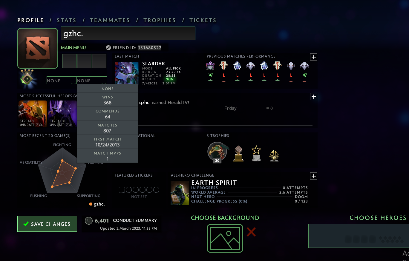 Herald IV | MMR: 540 - Behavior: 6401