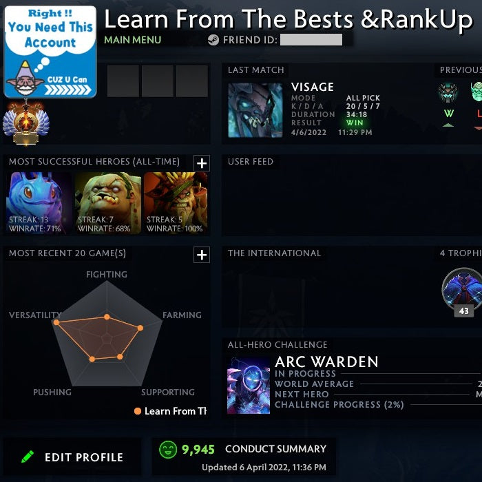 Immortal | MMR: 5480 - Behavior : 9945