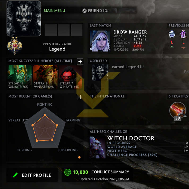 Légende II | MMR : 3230 - Comportement : 10000