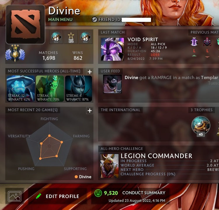 Divine III | MMR: 4940 - Behavior: 9520