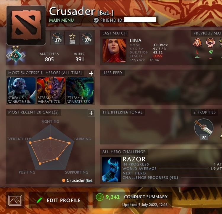 Crusader II | MMR: 1780 - Behavior: 9342