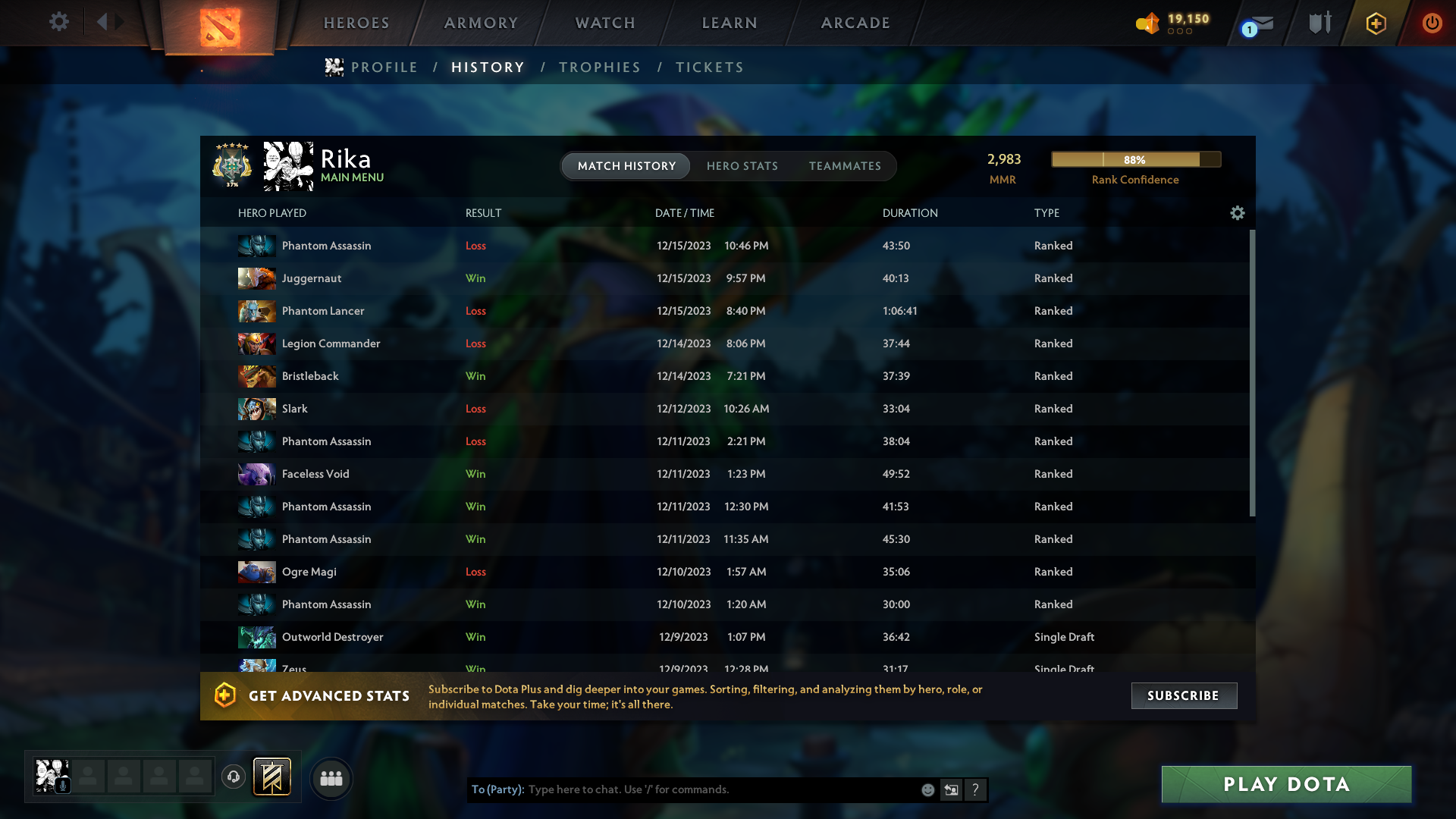 Archon V | MMR: 2983 - Behavior: 9445 - Communication: 9508