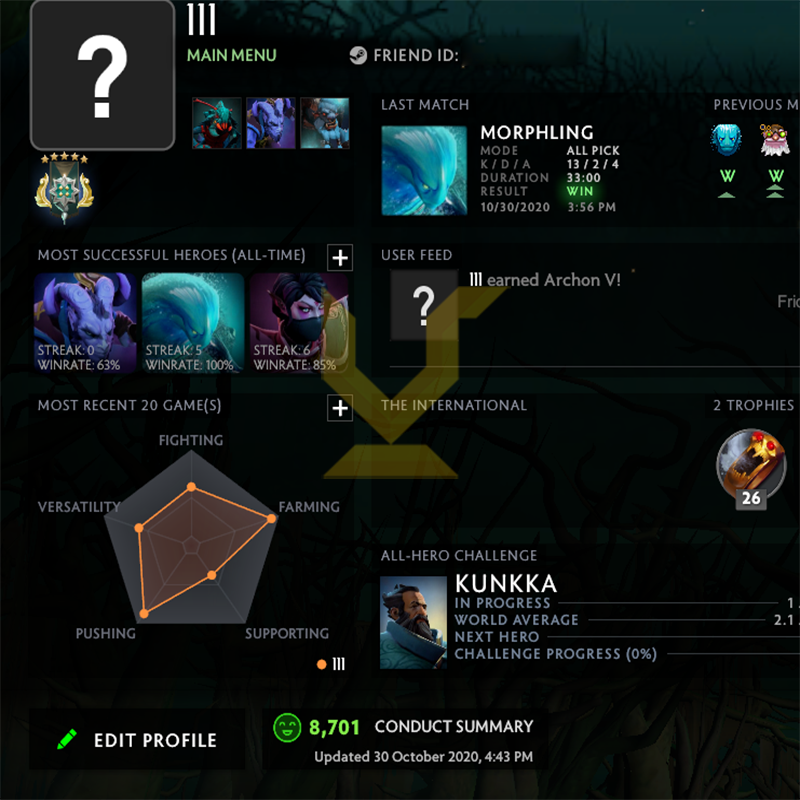 Archonte V | MMR : 2980 - Comportement : 8000