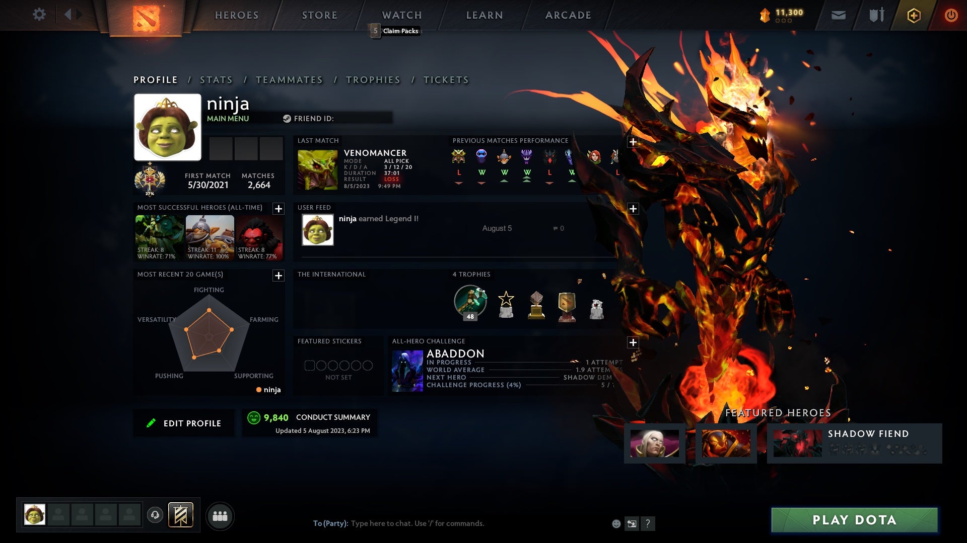 Legend I | MMR: 3100 - Behavior: 9840