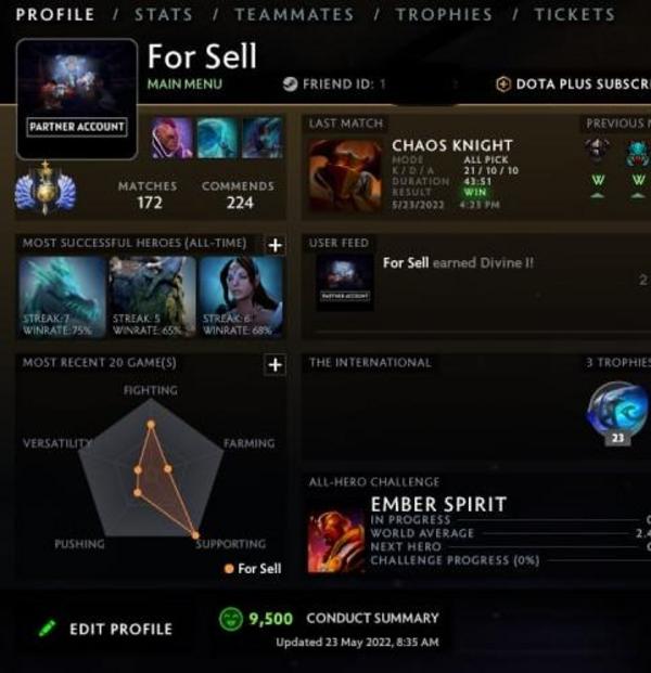 Divine I | MMR: 4740 - Behavior: 9500