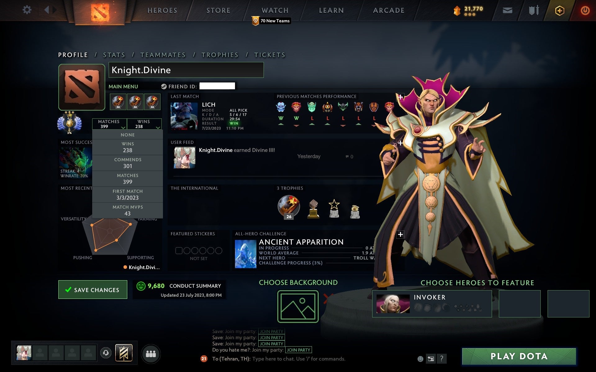 Divine III | MMR: 5024 - Behavior: 9680