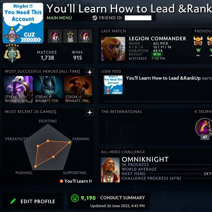 Archonte V | MMR : 2990 - Comportement : 9190