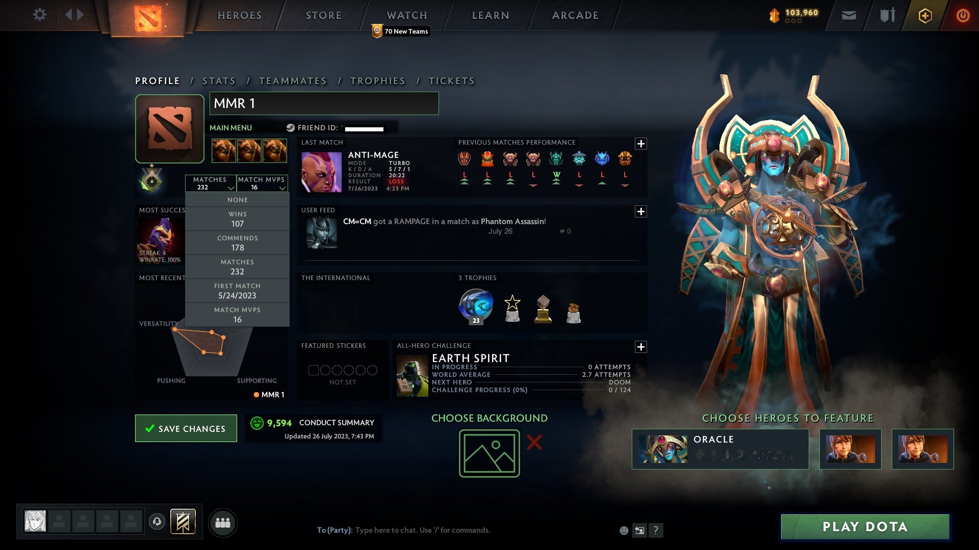 Herald I | MMR: 1 - Behavior: 9594
