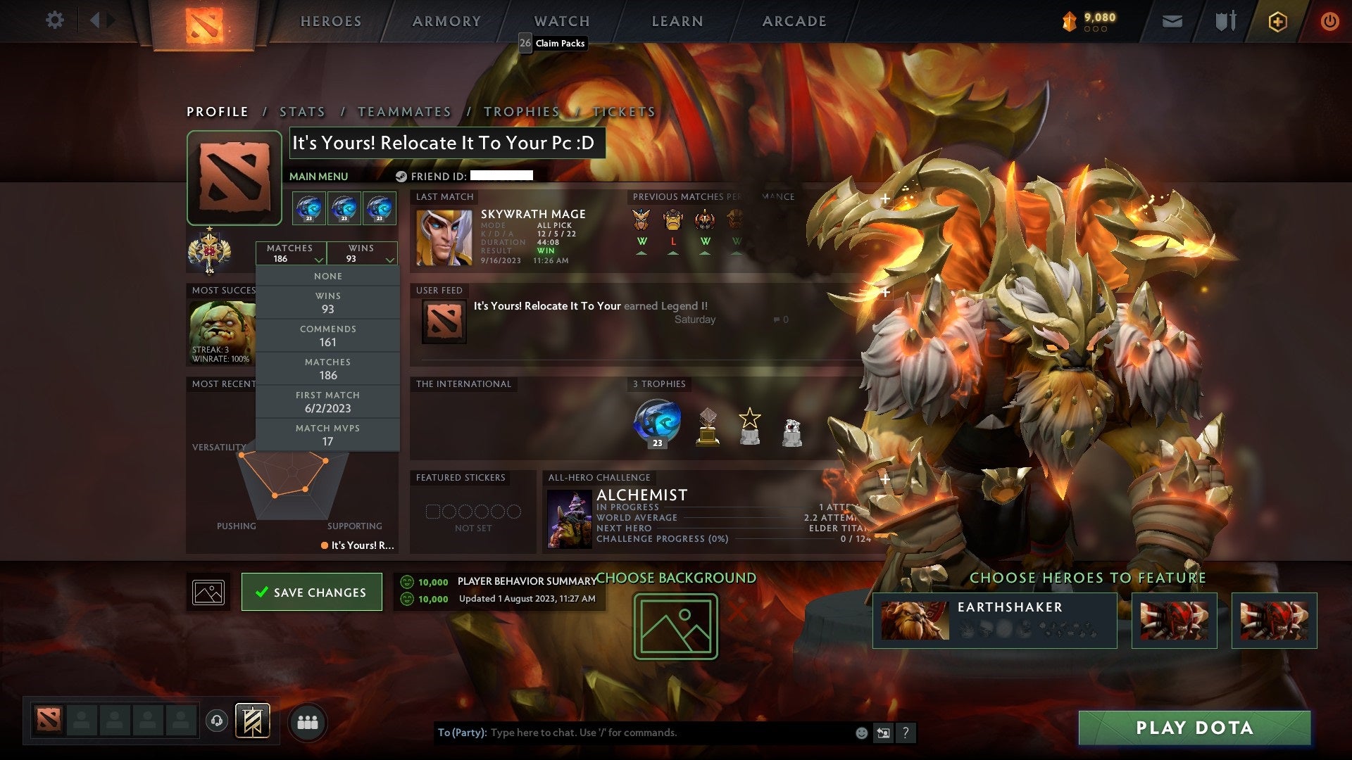 Legend I | MMR: 3087 - Behavior: 10000 - Communication: 10000