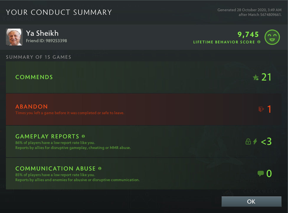 Légende I | MMR : 3100 - Comportement : 9745