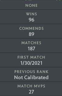 Not Calibrated | MMR : TBD - Behavior : 9895