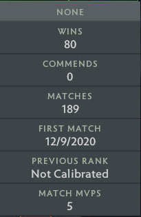 Not Calibrated | MMR: TBD - Behavior: 7455
