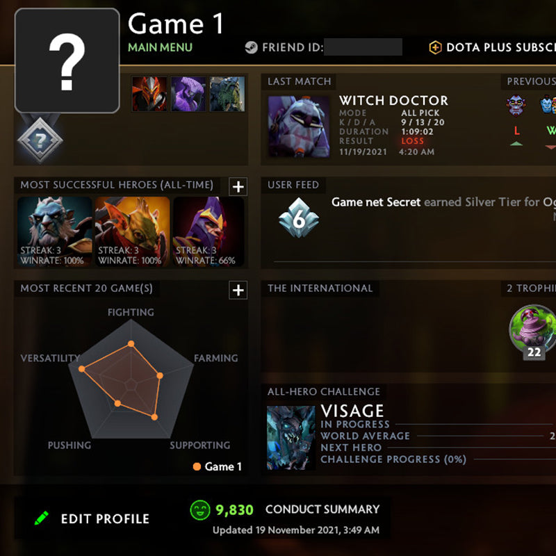 Not Calibrated | MMR: TBD - Behavior: 9830