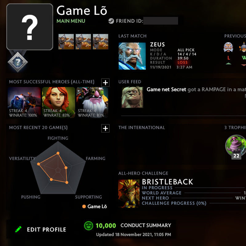 Not Calibrated | MMR: TBD - Behavior: 10000