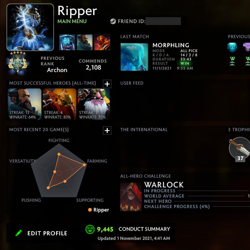 Archonte V | MMR : 2930 - Comportement : 9445