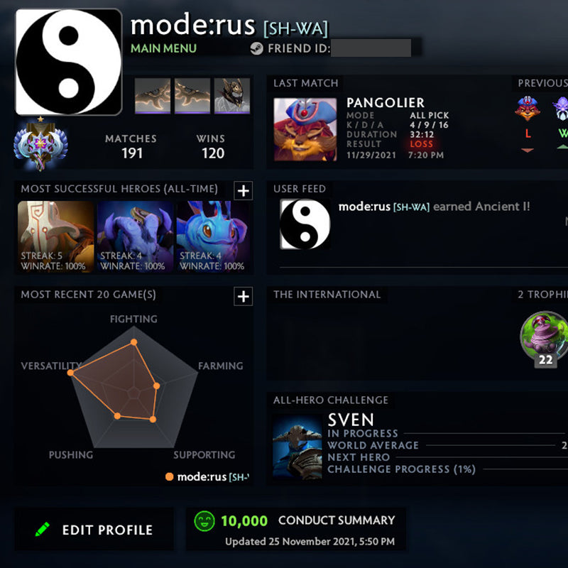 Ancient I | MMR: 3940 - Behavior: 10000