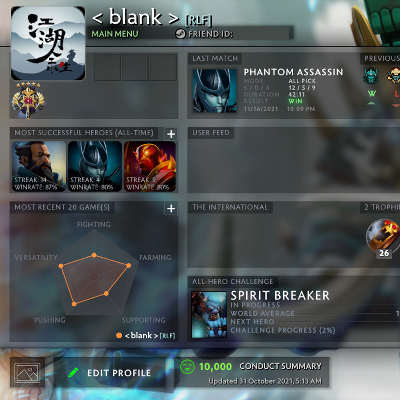 Légende V | MMR : 3720 - Comportement : 10000