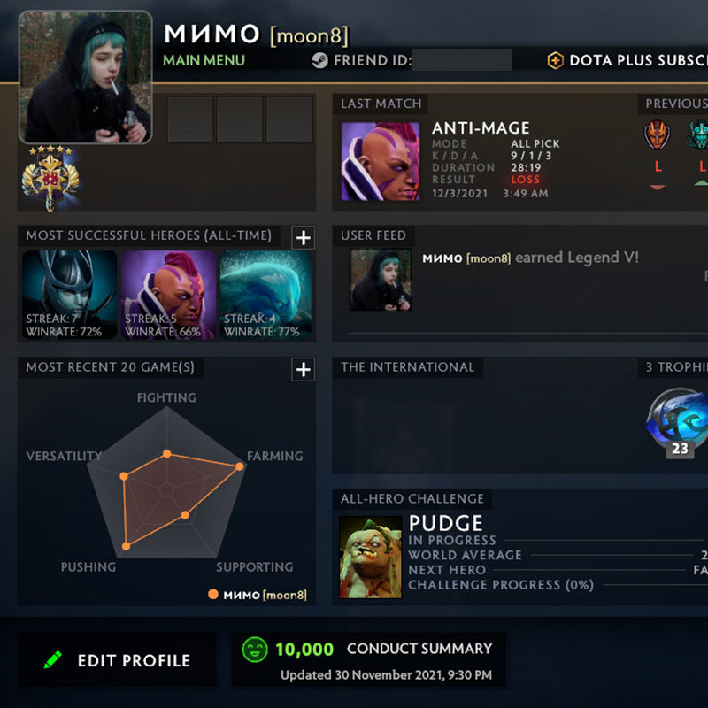 Légende V | MMR : 3710 - Comportement : 10000