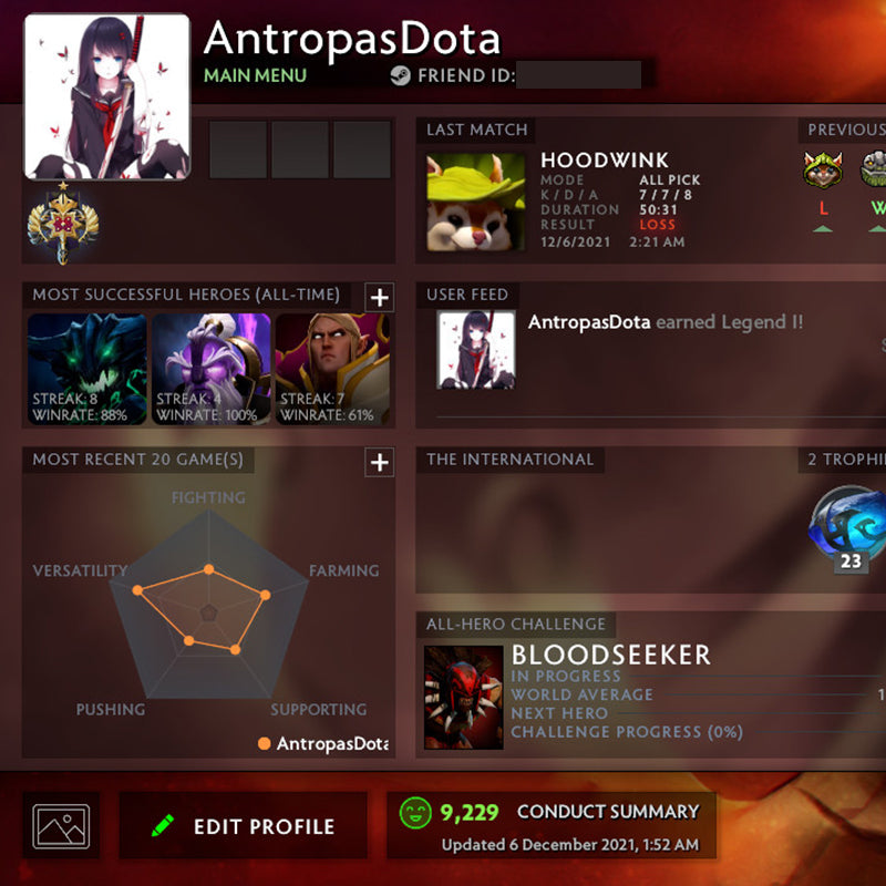 Légende I | MMR : 3010 - Comportement : 9229