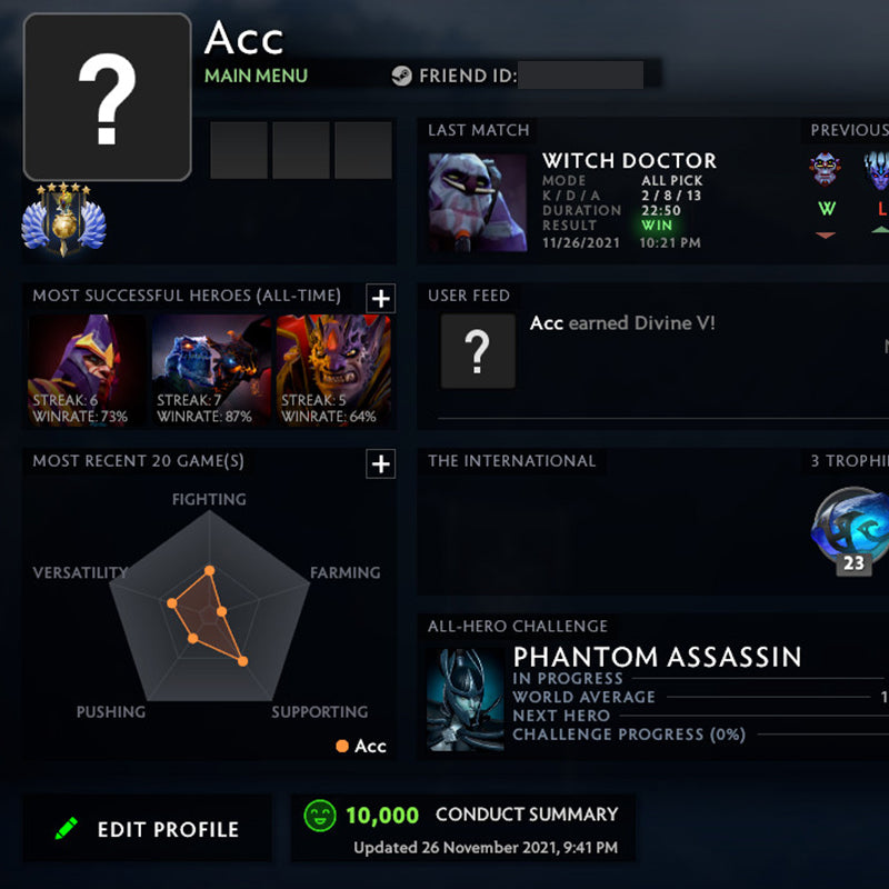 Divin V | MMR : 5540 - Comportement : 10000