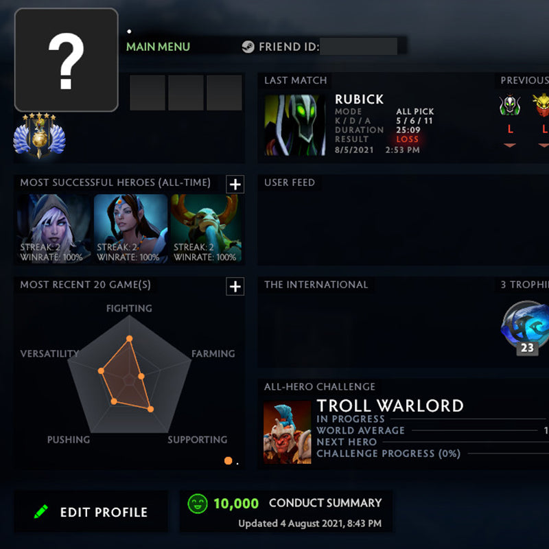 Divin V | MMR : 5550 - Comportement : 10000