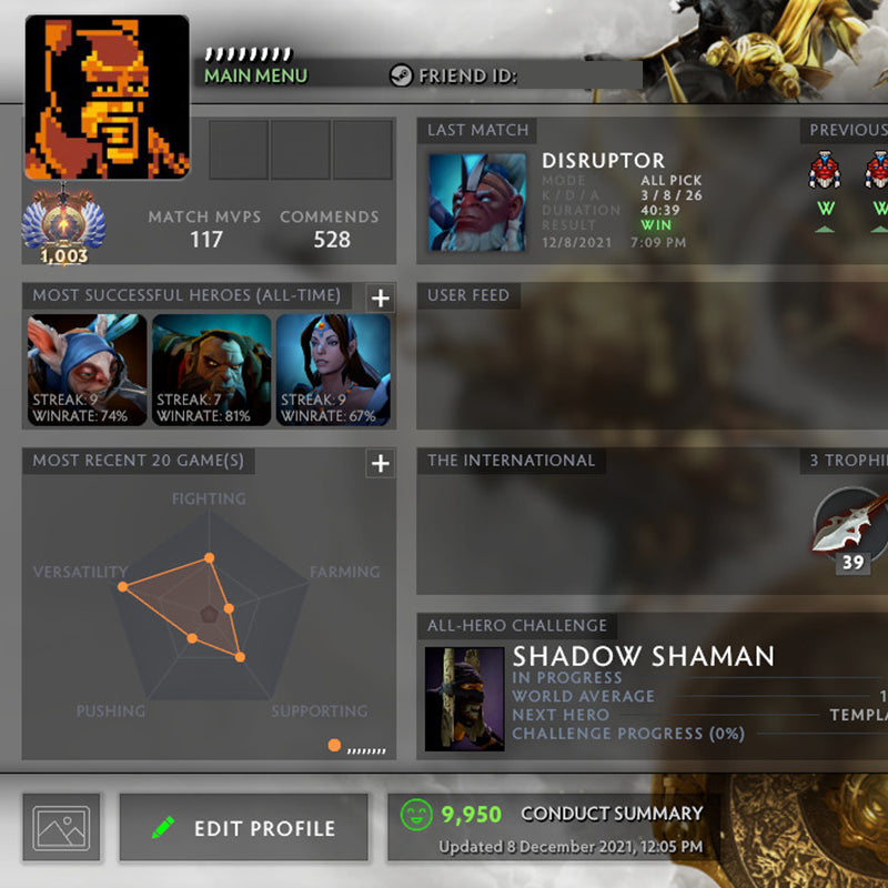 Immortel | MMR : 6700 - Comportement : 9950