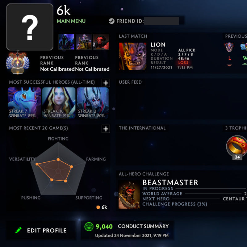 Immortel | MMR : 6180 - Comportement : 9000