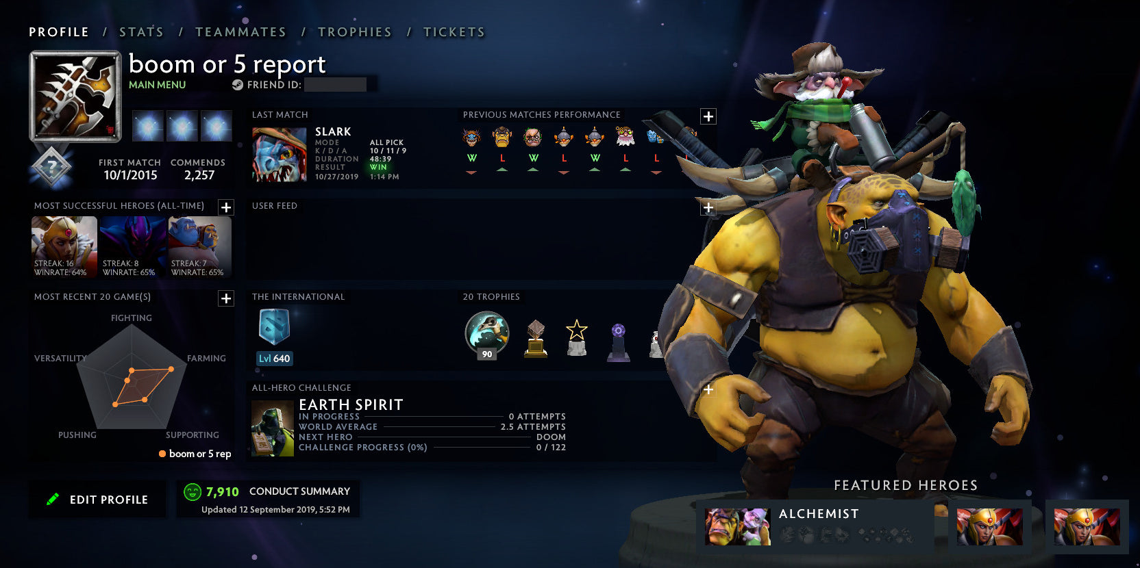 Not Calibrated | MMR: TBD - Behavior: 7910