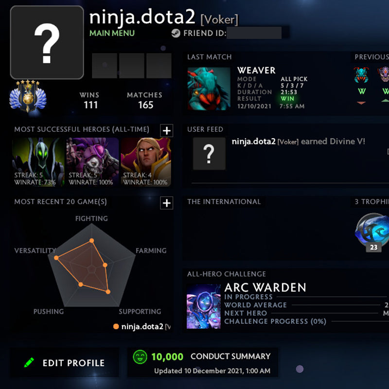 Divin V | MMR : 5430 - Comportement : 10000