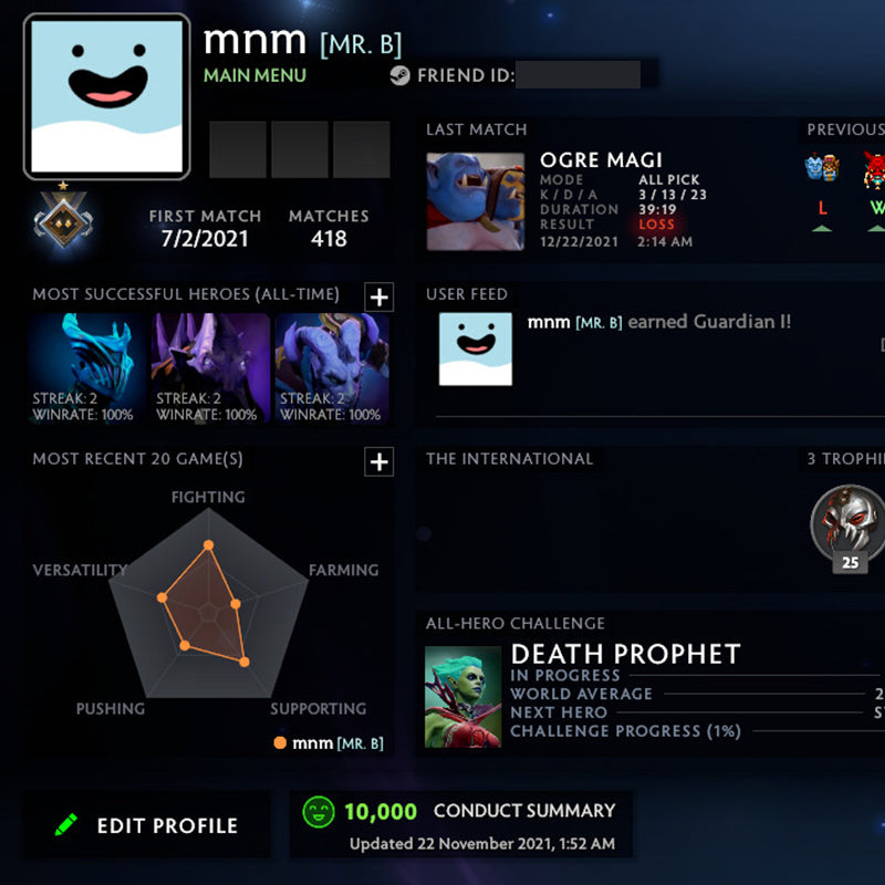 Gardien I | MMR : 870 - Comportement : 10000