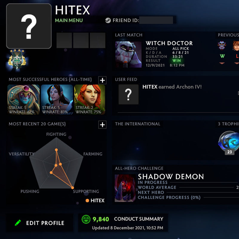 Archon IV | MMR: 2850 - Behavior: 9840