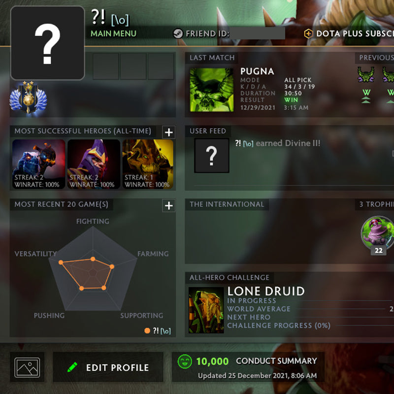 Divin II | MMR : 4900 - Comportement : 10000