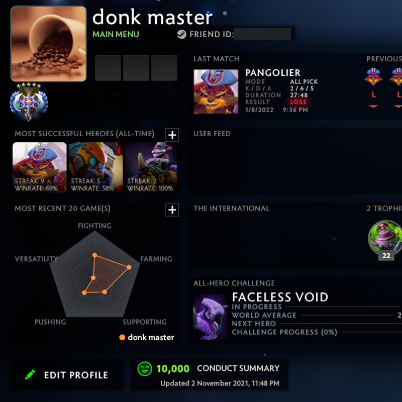 Ancient V | MMR : 4420 - Behavior : 10000