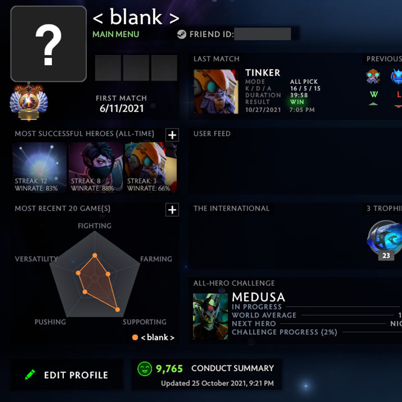 Immortel | MMR : 6740 - Comportement : 9765