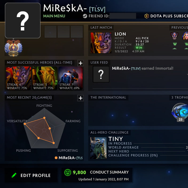 Immortel | MMR : 6000 - Comportement : 9800