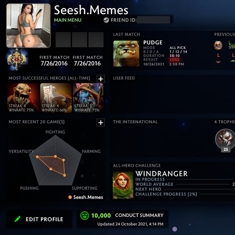 Légende I | MMR : 3070 - Comportement : 10000