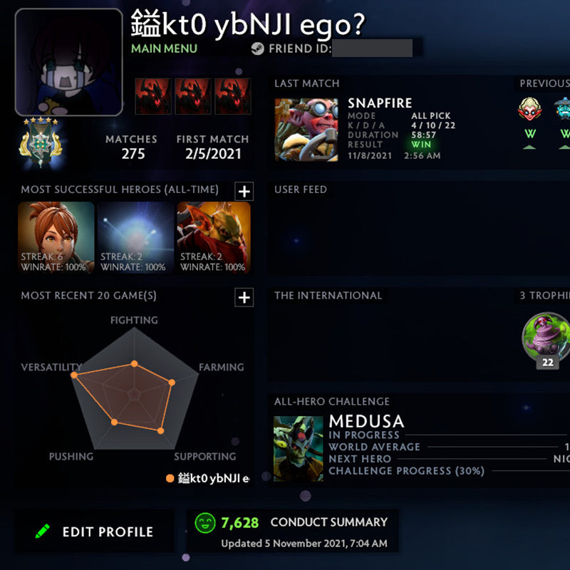 Archonte V | MMR : 3050 - Comportement : 7628