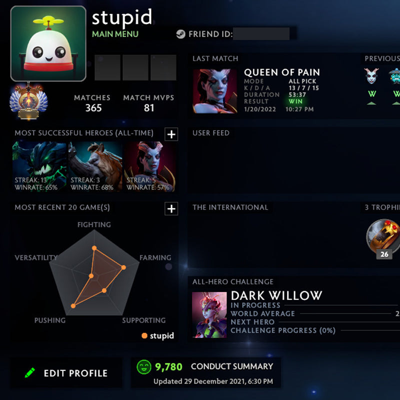 Immortal | MMR: 5850 - Behavior: 9780