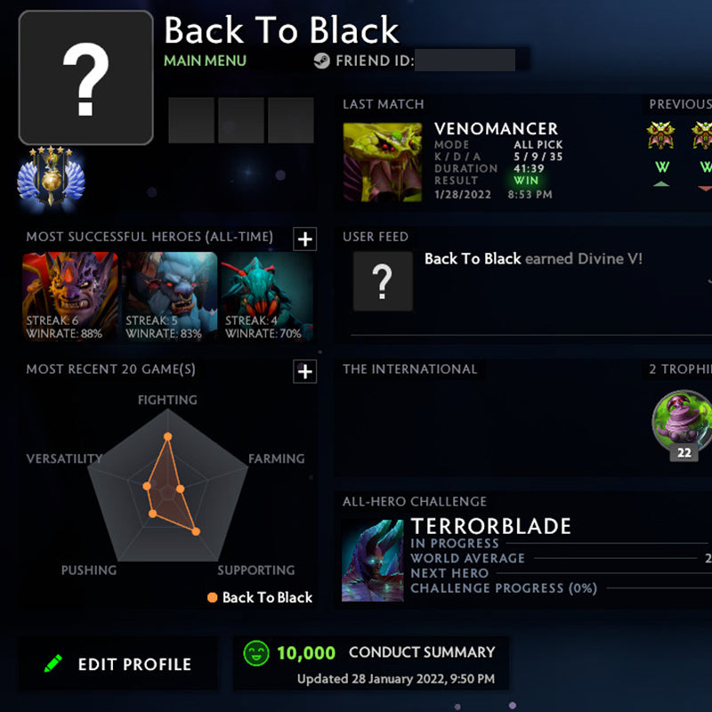 Divin V | MMR : 5620 - Comportement : 10000