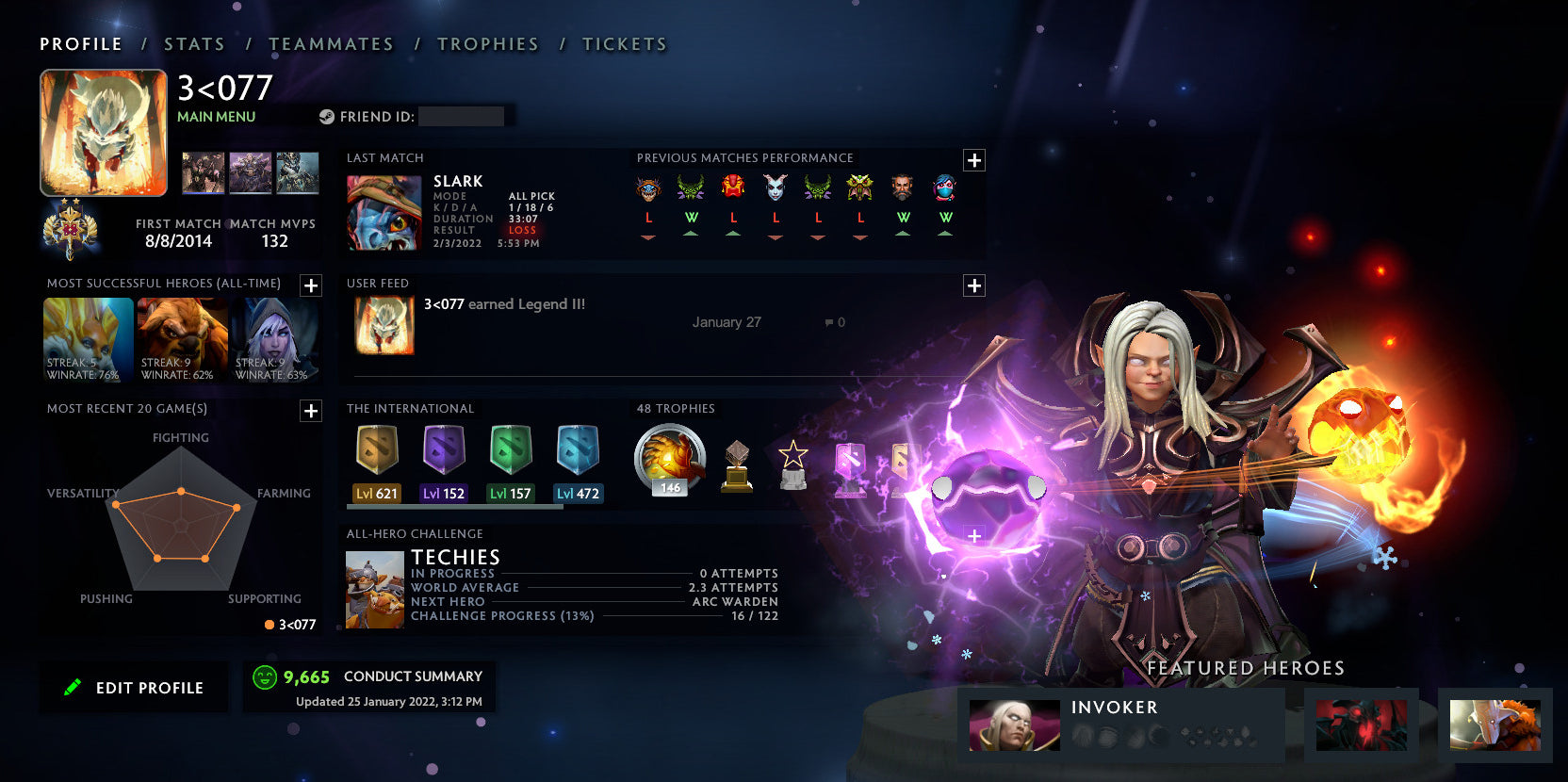 Legend II | MMR: 3230 - Behavior: 9665
