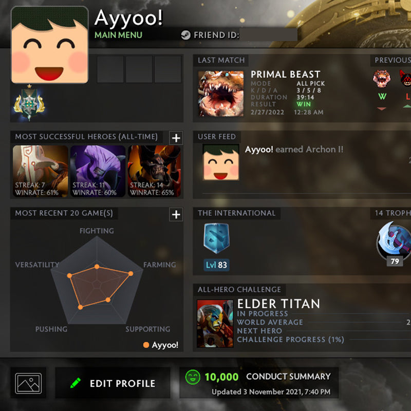 Archonte Ier | MMR : 2380 - Comportement : 10000